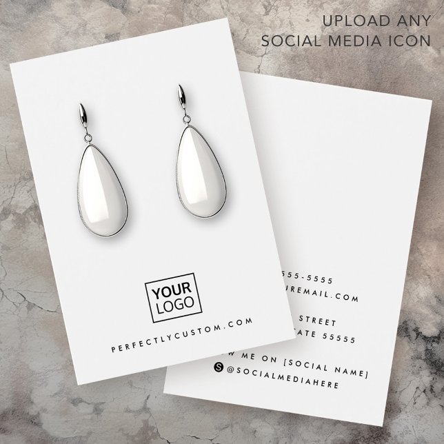 White custom logo any color earring display card (White custom logo any color earring display card)