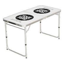 White Custom Logo Beer Pong Table Portable Game