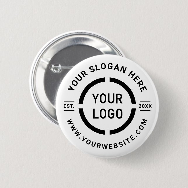 White custom logo branded promotional button (Front & Back)