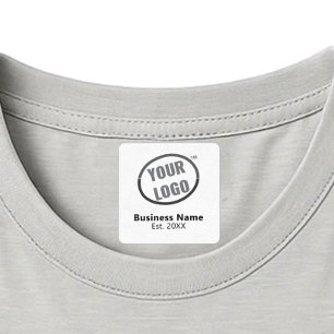 White Custom Logo Business Branding Fabric Apparel Labels