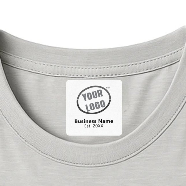 White Custom Logo Business Branding Fabric Apparel Labels (Creator Uploaded)
