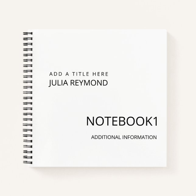 white custom notebook (Front)