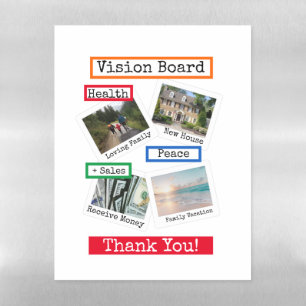 White Custom Photo Vision Board Dry Erase Magnet