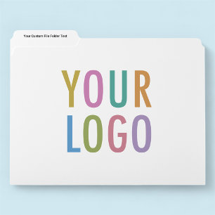 White Custom Printed 3 Tab File Folders with Logo