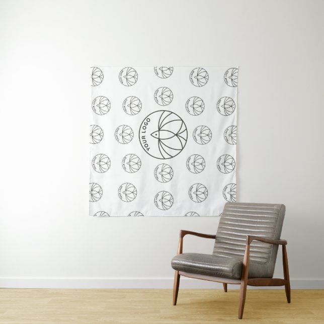 White Custom Square Backdrop Small business Logo  (In Situ)