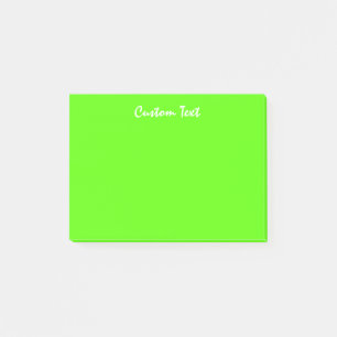White Custom Text Vibrant Green Post-it Notes
