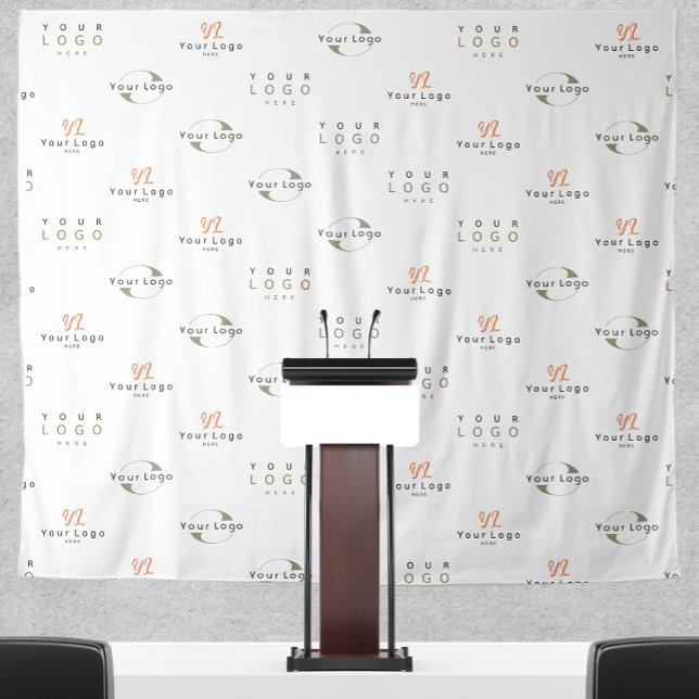 White Custom Three Logo Business Company Backdrop (Creator Uploaded)