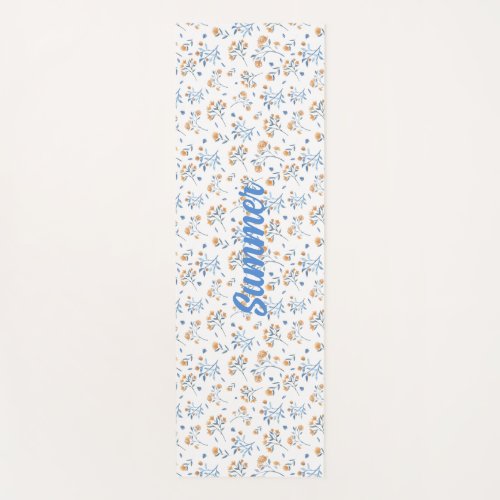 White Custom Trendy Vintage Wildflower Pattern   Yoga Mat