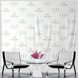 White Custom Two Logo Business Company H. Backdrop