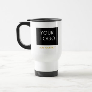 White Customizable Business Add Your Logo Travel Mug