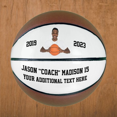 White Customizable Photo Basketball