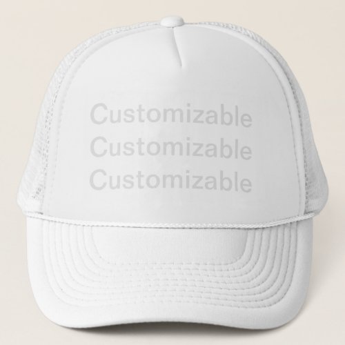 White Customizable Trucker Hat