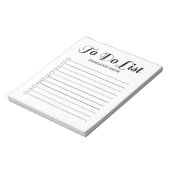 White Cute Calligraphy Script To Do List Checkbox Notepad | Zazzle