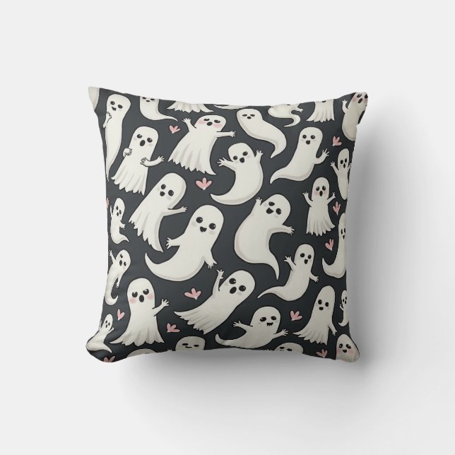 White Cute Ghost Pillow (Front)