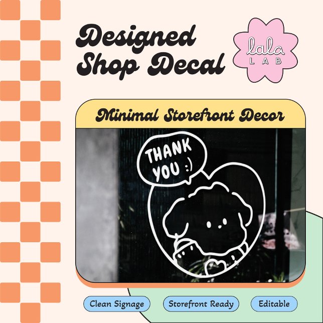 White Cute Thank You & See You Window Decal Decor (Creator Uploaded)