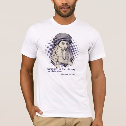 White da Vinci quote tshirt