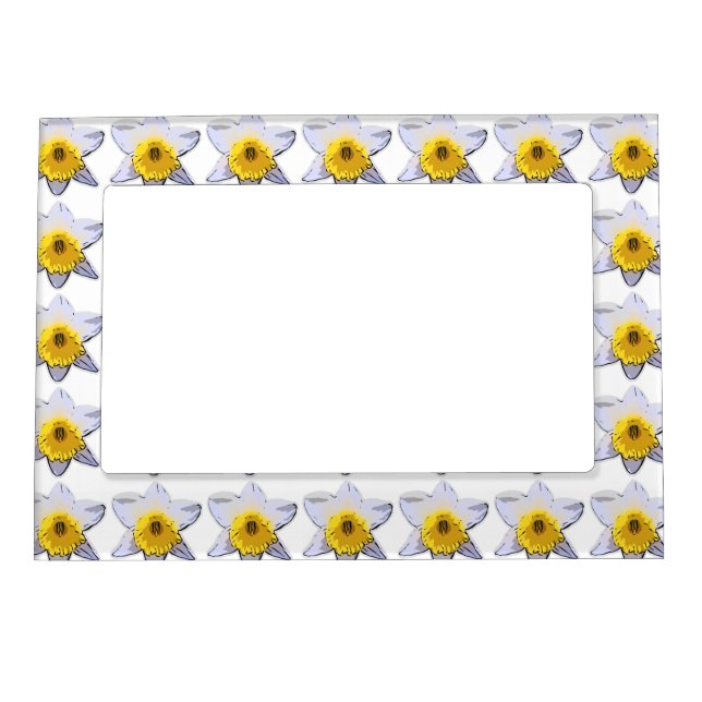 White Daffodil 5x7 Magnetic Frame (Front)