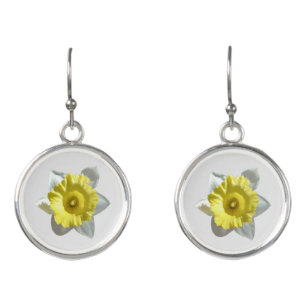 White Daffodil Earrings