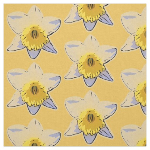 White Daffodil Fabric (Yellow)