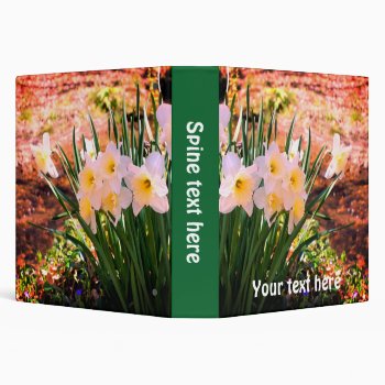 White Daffodil Flowers By Brook Personalized 3 Ring Binder by SmilinEyesTreasures at Zazzle