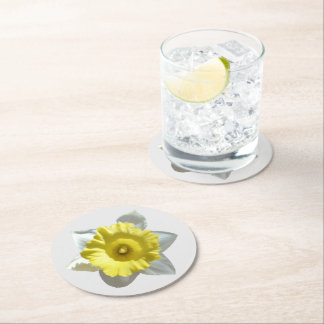 White Daffodil Paper Coaster