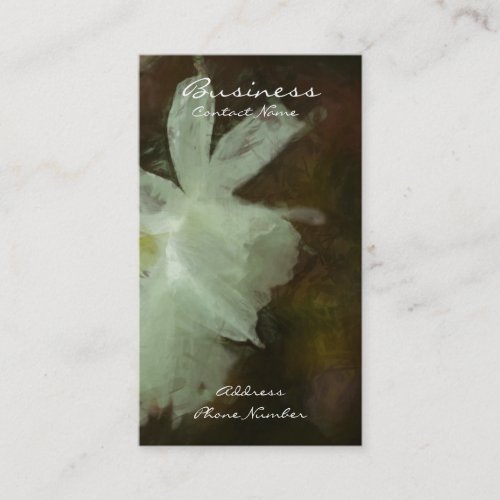 White Daffodils Floral Impressionist Painting Business Card