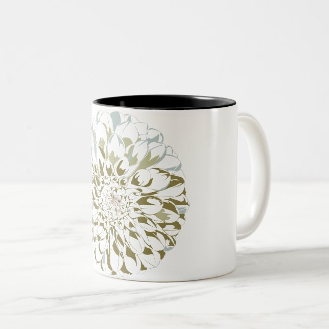 White Dahlia Coffee Mug (Front Right)