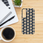 White Dahlia Floral Pattern on Black Samsung Galaxy S22 Case<br><div class="desc">Protect your Samsung Galaxy S22 phone with this trendy phone case that features the photo image of a pretty, white Dahlia flower on a black background and printed in a repeating pattern. A fun, floral design! Select your phone style. NOTE: You may need to edit and adjust image as necessary...</div>
