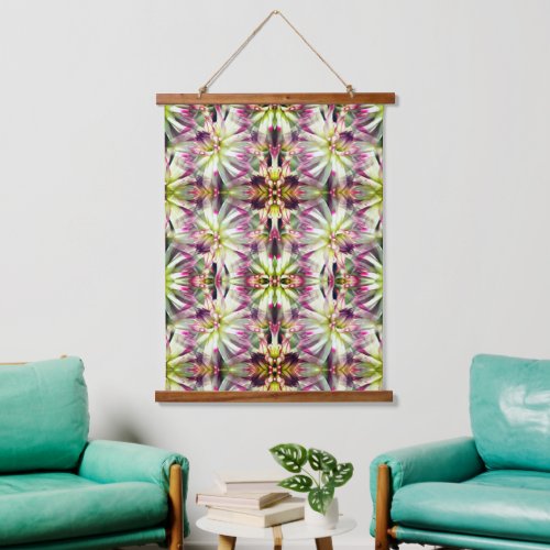 White Dahlia Flower Abstract Nature     Hanging Tapestry