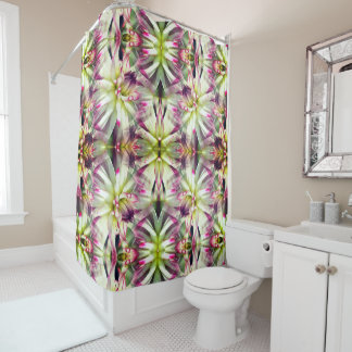 White Dahlia Flower Nature Abstract Shower Curtain