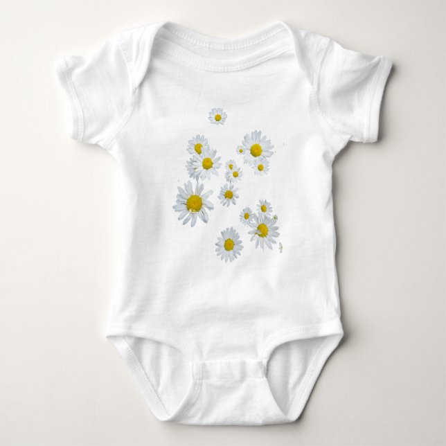 White Daisies Baby Bodysuit (Front)