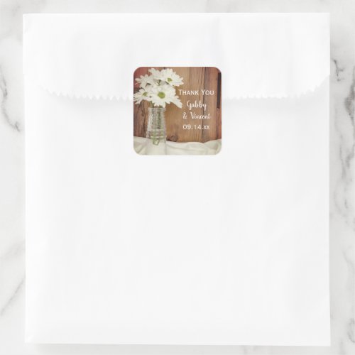 White Daisies Barn Wedding Thank You Favor Tag