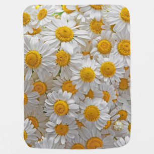 White Daisies: Beautiful Floral Background Baby Blanket