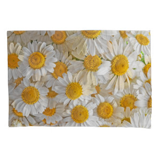 White Daisies: Beautiful Floral Background Pillow Case