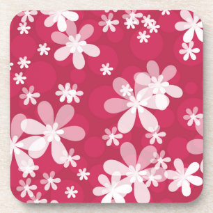 White daisies beverage coaster