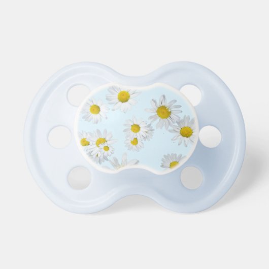 White Daisies Blue Pacifier (Front)