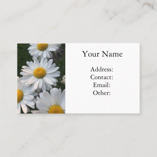 White Daisies Business Card (Front)