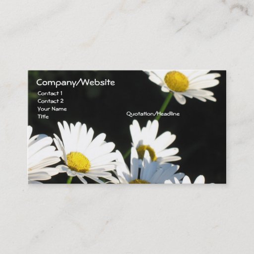 Customizable White Daisies Business Cards