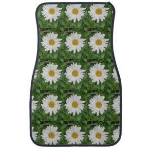 White Daisies Car Floor Mat
