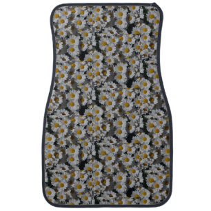 White Daisies Car Floor Mat