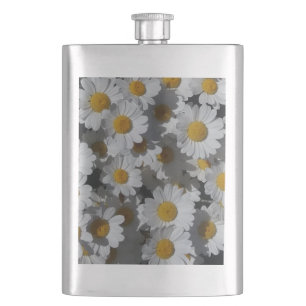White Daisies Classic Flask