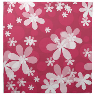 White daisies cloth napkin