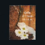 White Daisies Cowboy Boots Country Western Wedding Fleece Blanket<br><div class="desc">The charming White Daisies and Cowboy Boots Country Western Wedding Fleece Blanket is perfect for the newlywed bride and groom to snuggle up under on a cold night. This soft and cozy custom country chic marriage blanket features a digitally enhanced floral photograph of a pair of brown cowboy boots with...</div>