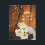 White Daisies Cowboy Boots Country Western Wedding Fleece Blanket<br><div class="desc">The charming White Daisies and Cowboy Boots Country Western Wedding Fleece Blanket is perfect for the newlywed bride and groom to snuggle up under on a cold night. This soft and cozy custom country chic marriage blanket features a digitally enhanced floral photograph of a pair of brown cowboy boots with...</div>