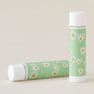 White Daisies Cust. BG Green Lip Balm