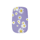White Daisies Cust. BG Purple Nail Art Decals (Right Thumb)
