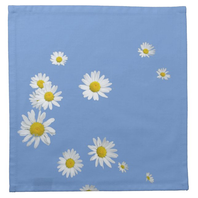 White Daisies Cust. Color Cloth Napkins (Front)