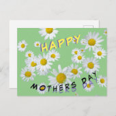 White Daisies Cust. Happy Mothersday Postcard (Front/Back)