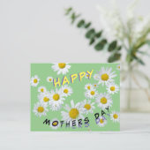 White Daisies Cust. Happy Mothersday Postcard (Standing Front)