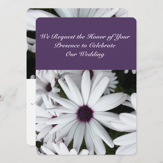 White Daisies Custom 5.5" x 7.5" Invitations (Front/Back)